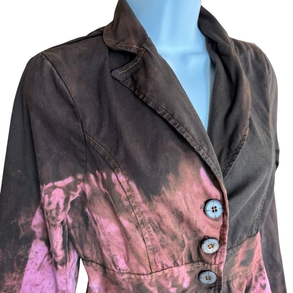 Reworked Vintage Y2K SoleMio Grunge Peplum Jacket L - Picture 2 of 8